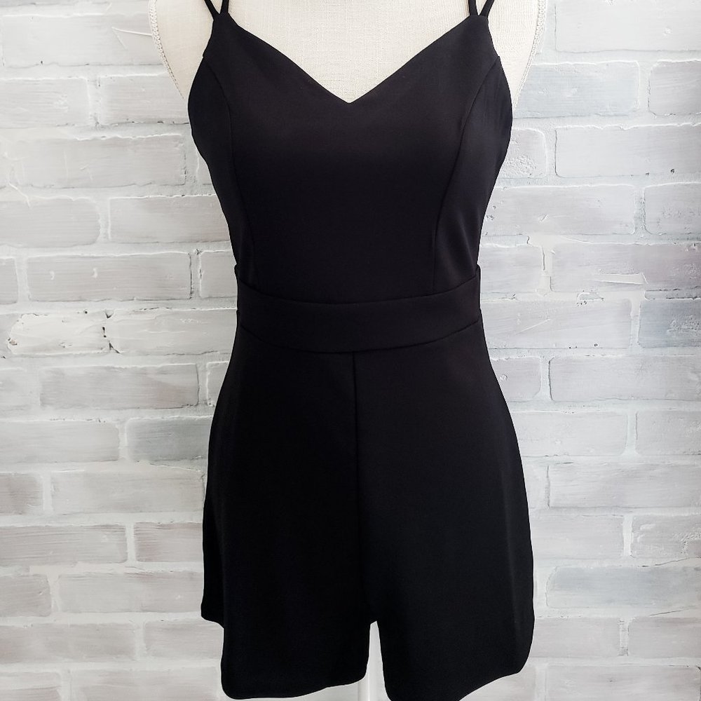 Black Strappy Romper NWT